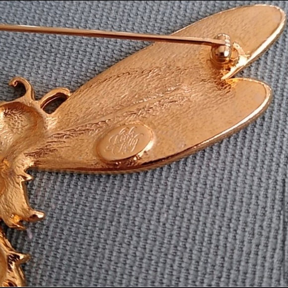 KIRKS FOLLY DRAGONFLY FAIRY RARE/SIGNED "LUNA ANTENNA FAIRY BROOCH - Picture 6 of 8